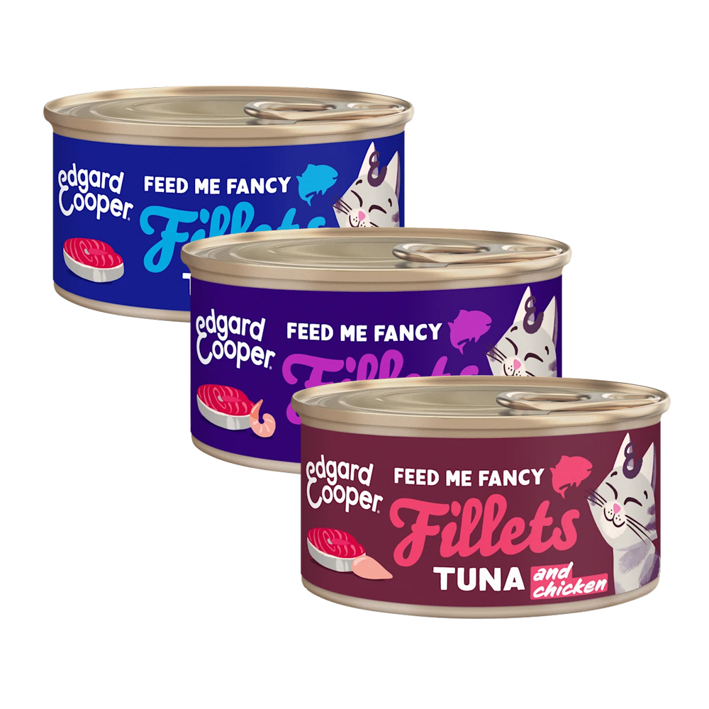 Edgard & Cooper – Wild Caught Pacific Tuna & Shrimps Fillets – 24 x 70 g