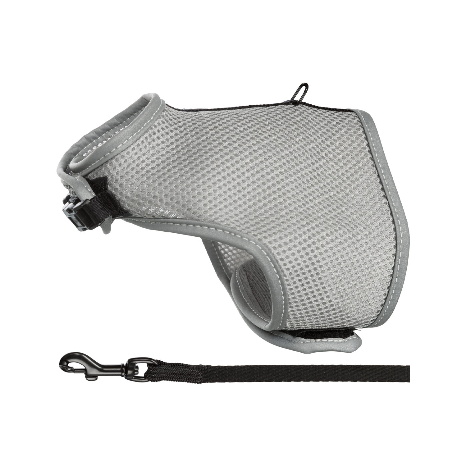 Trixie Softgeschirr mit Leine – Schwarz