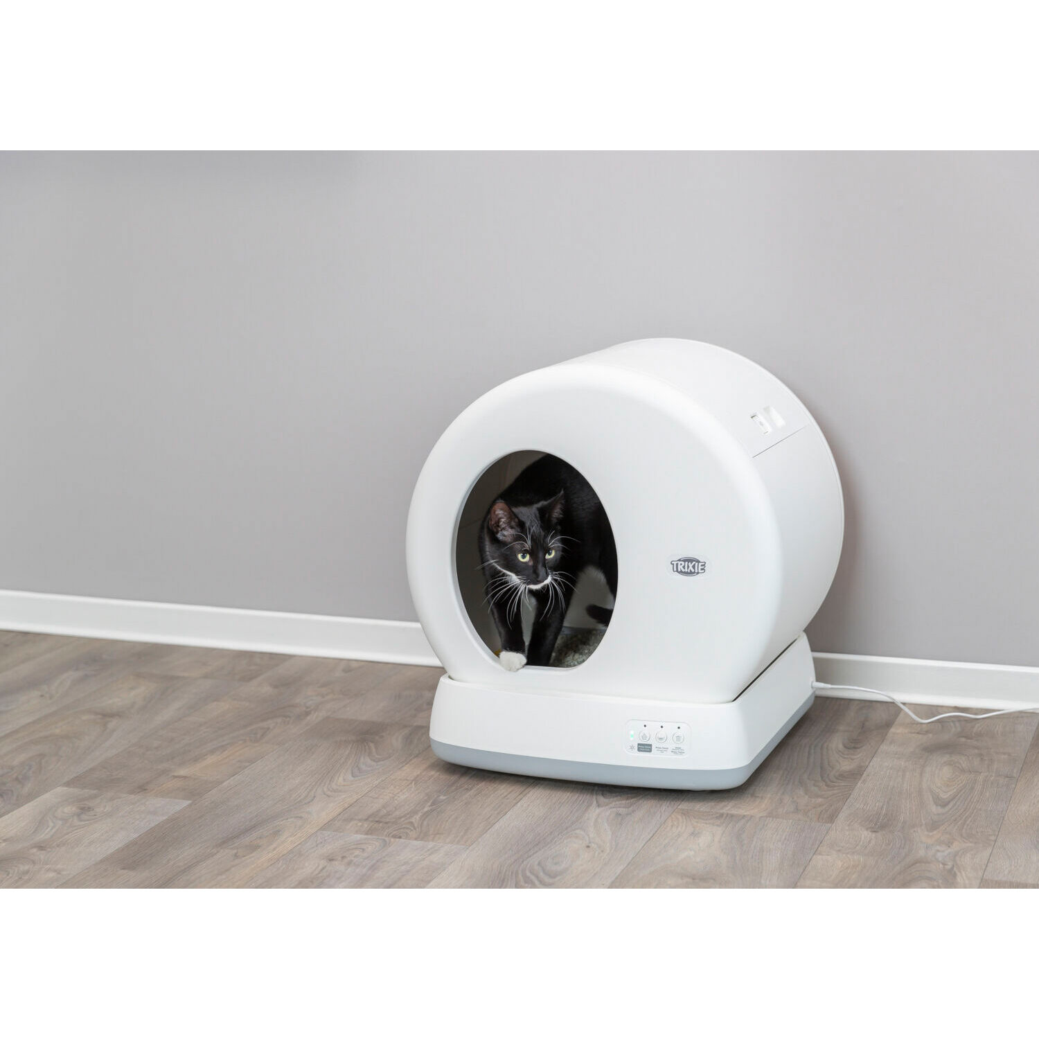 Trixie Selbstreinigende Katzentoilette – Weiß – 53 × 55,5 × 52 cm
