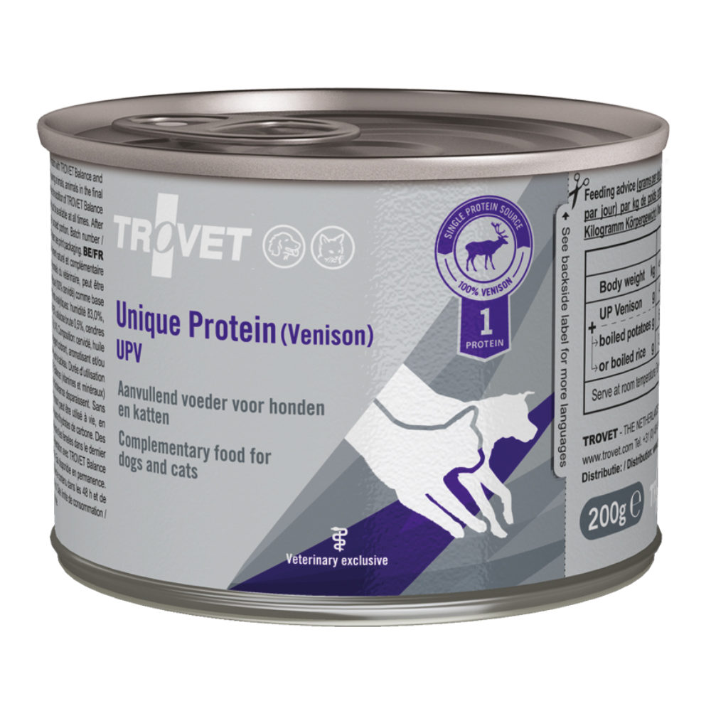 TROVET Unique Protein UPV – Venison – 6 x 400 g TROVET Unique Protein UPV – Venison – 6 x 400 g