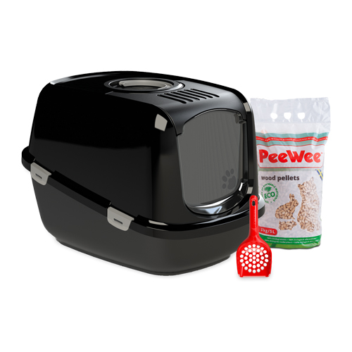 PeeWee EcoDome Katzentoilette Starter-Paket – Grau