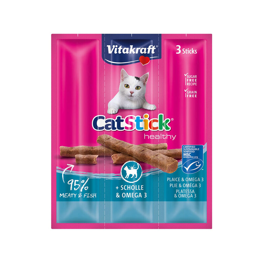 Vitakraft Cat Stick Mini – Scholle & Omega 3 – 3 Stöcke