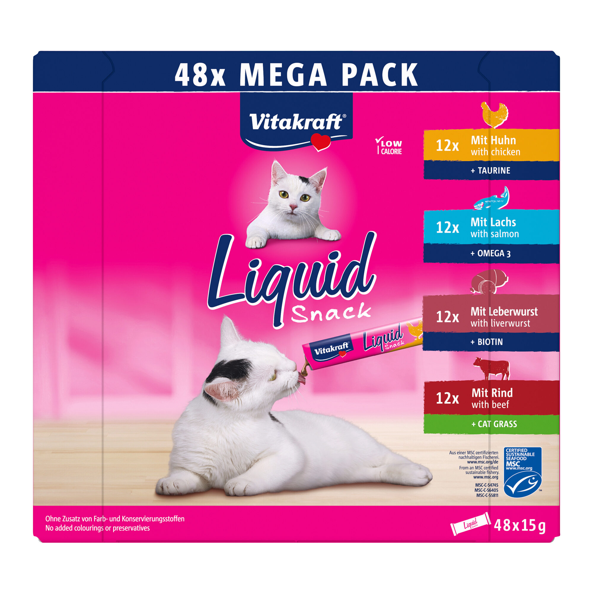 Vitakraft Liquid Snack Mega Pack – 48 x 15 g