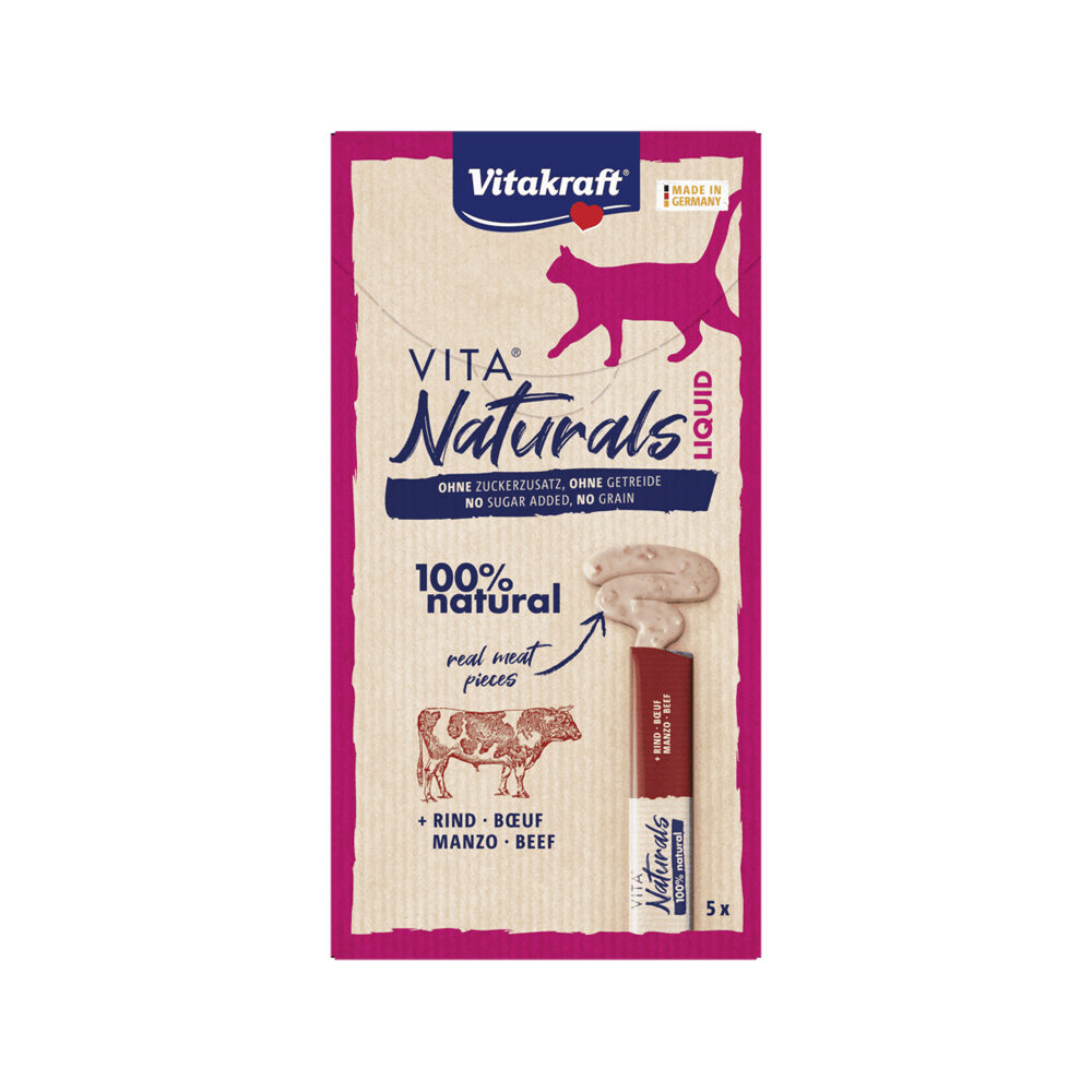 Vitakraft Vita Naturals Flüssig – Rindfleisch – 5 x 15 g