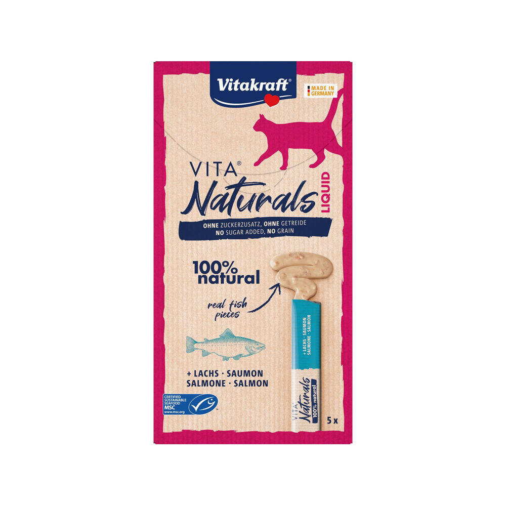Vitakraft Vita Naturals Flüssig – Lachs – 5 x 15 g