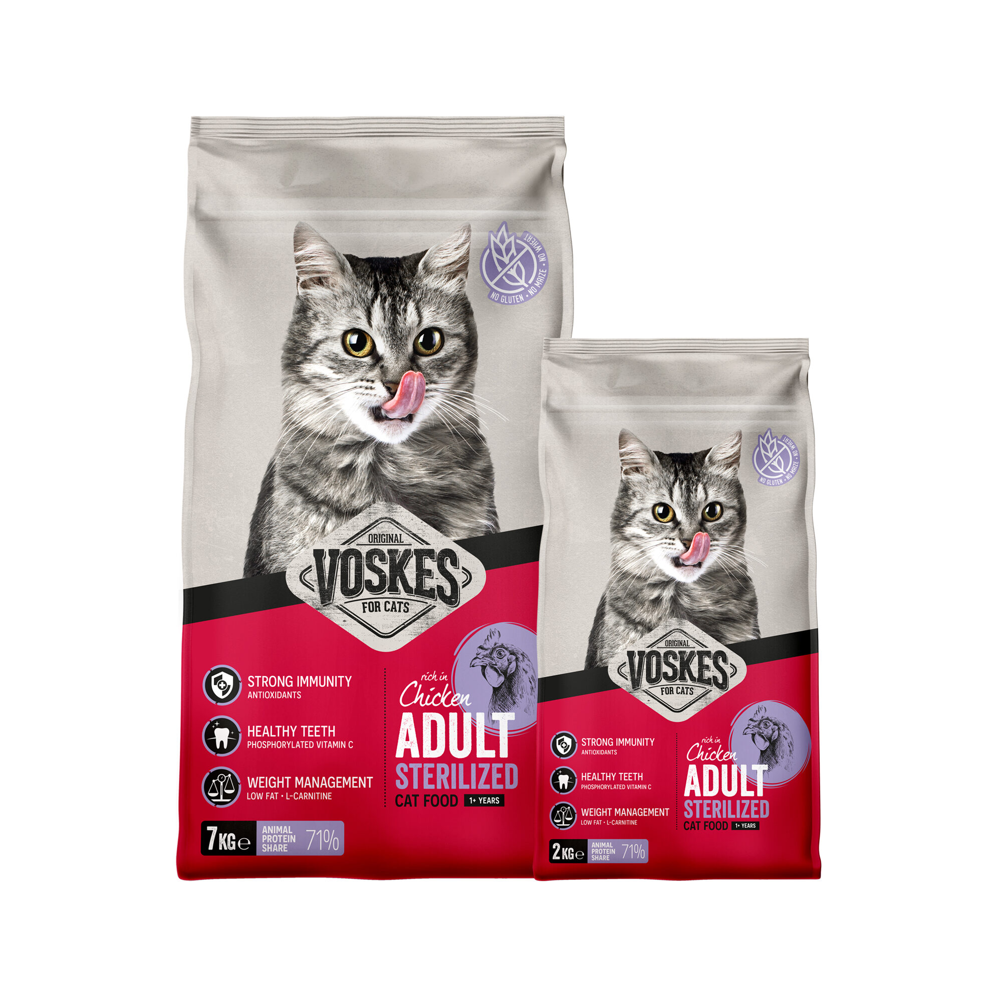 Voskes Adult Sterilized Katzenfutter – Huhn – 7 kg