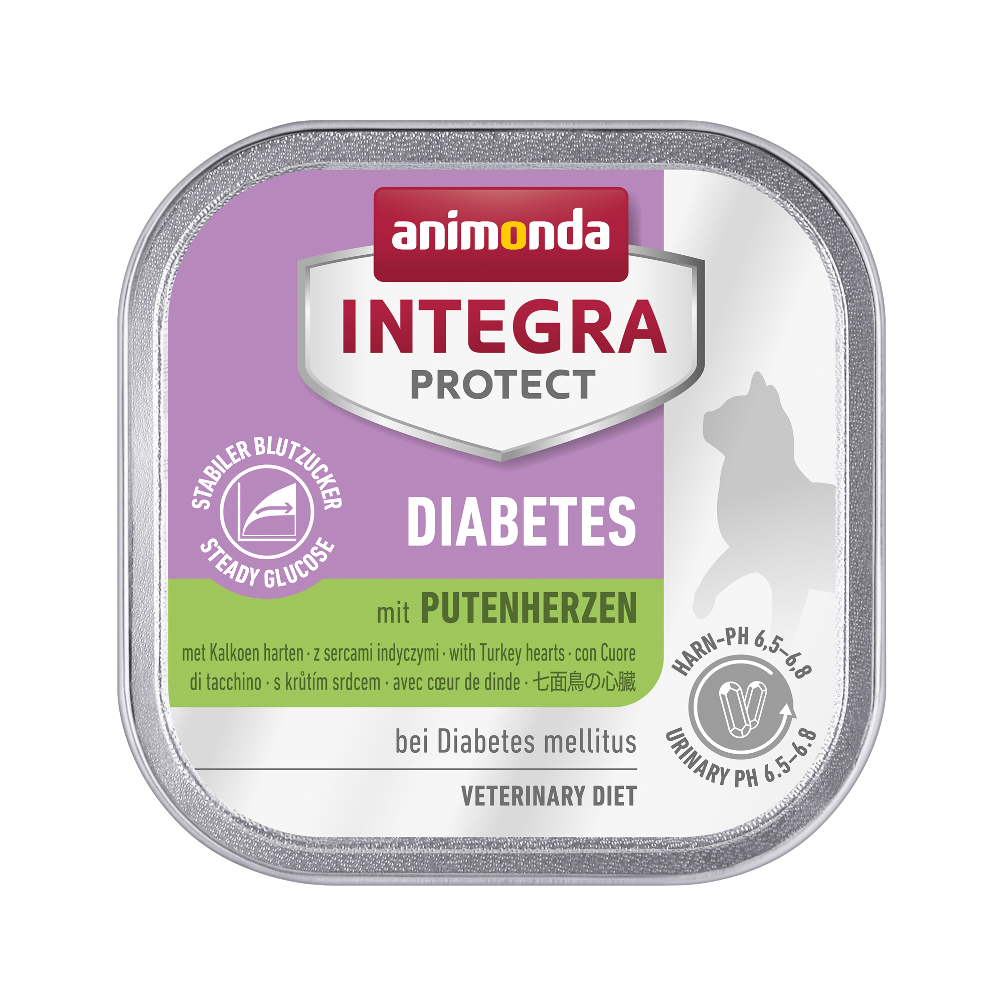 Animonda Integra Protect Diabetes Katzenfutter – Schälchen – Putenherz – 16 x 100 g