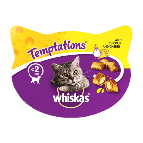 Whiskas Temptations – Huhn und Käse  – 60 Gramm