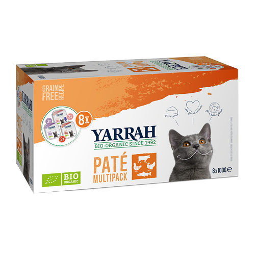 Yarrah Multipack Bio Paté Katzenfutter – Schälchen – 8 x 100 g