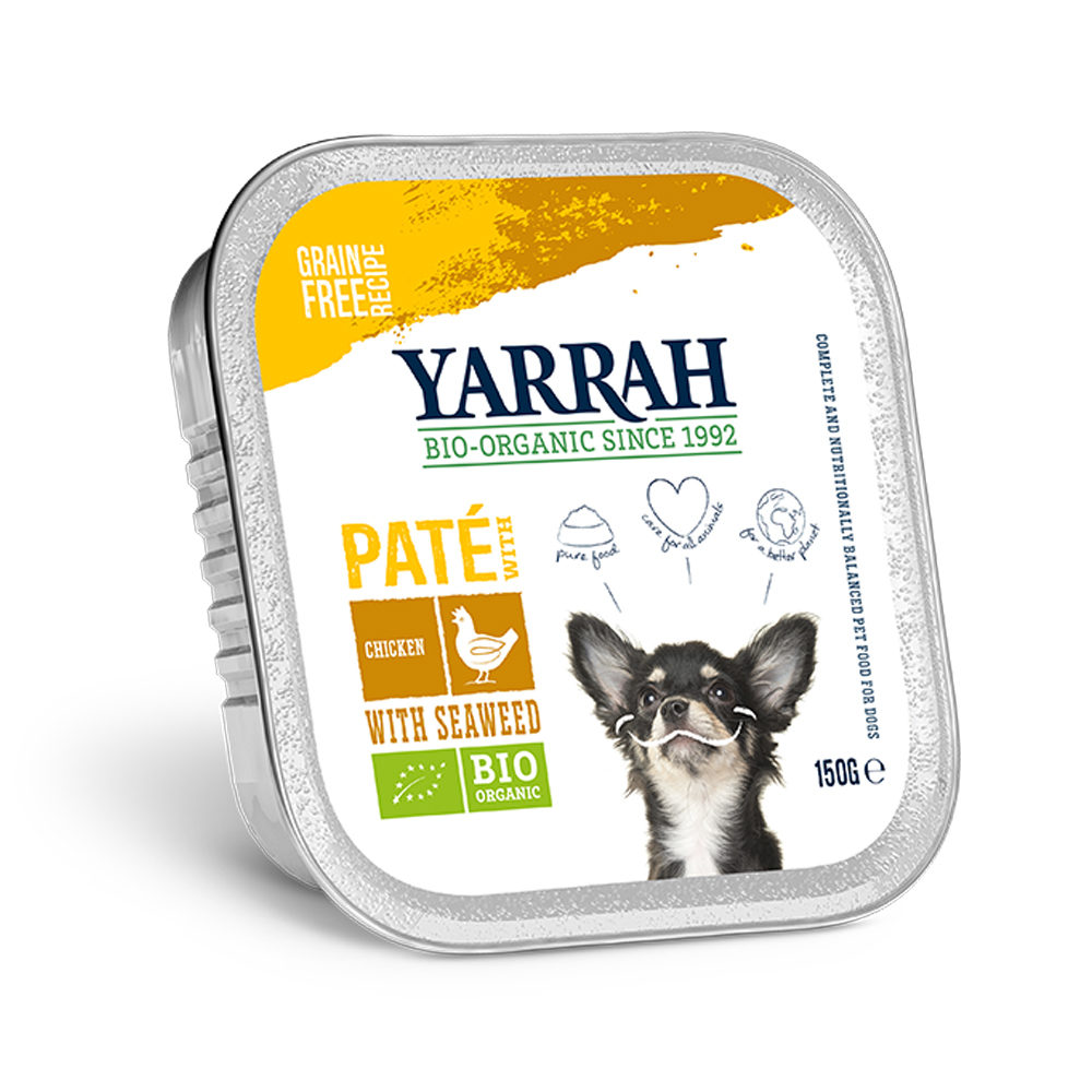 Yarrah Bio Paté Hundefutter – Schälchen – Huhn & Alge – 12 x 150 g