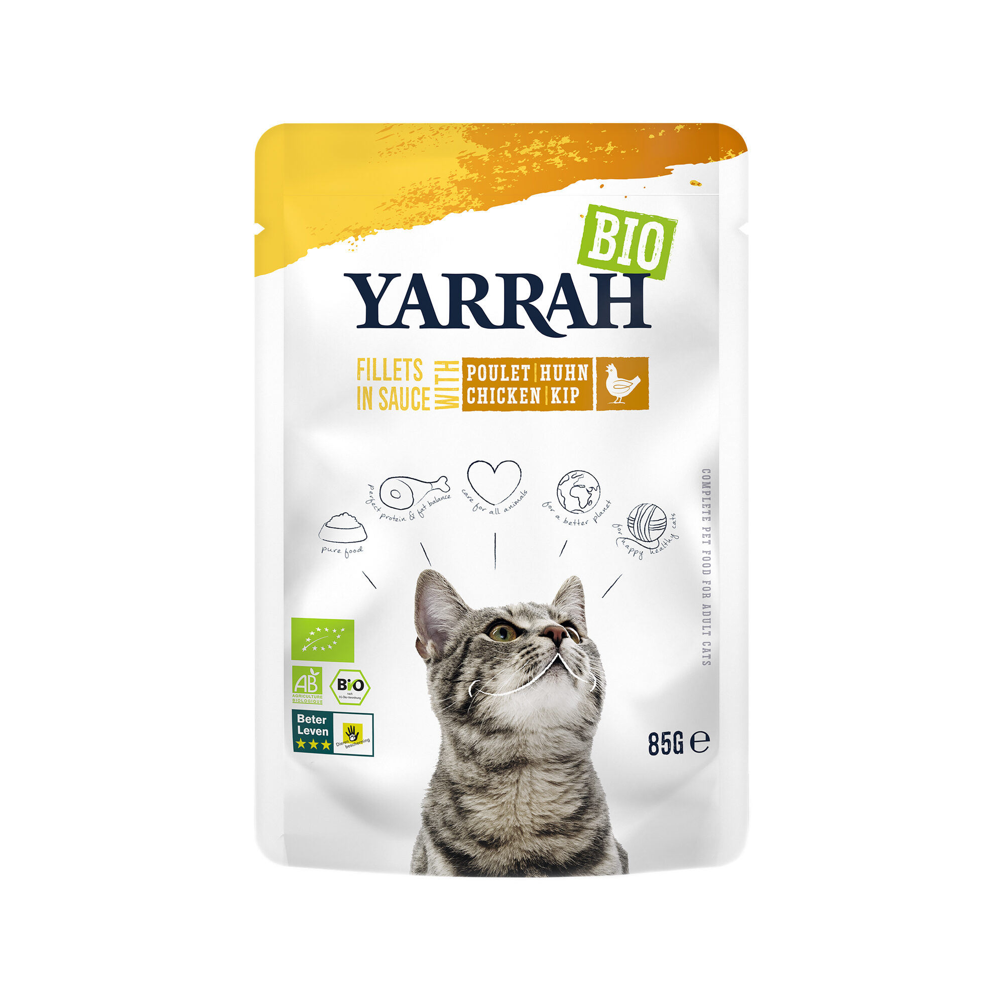 Yarrah Bio Cat Pouch – Chicken in Gravy – 14 x 85 g