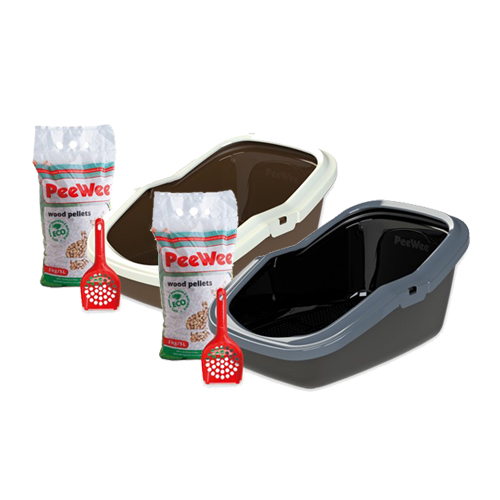 PeeWee EcoMinor Katzentoilette Starter-Paket – Schwarz