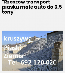 Sprzedam piasek kruszywa Rzeszów Krasne Malawa Kraczkowa tel 692120020