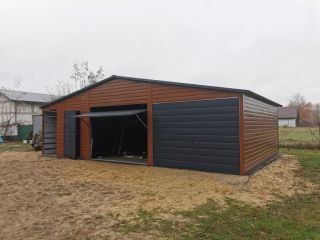 Garaż blaszany 10×6 złoty dąb