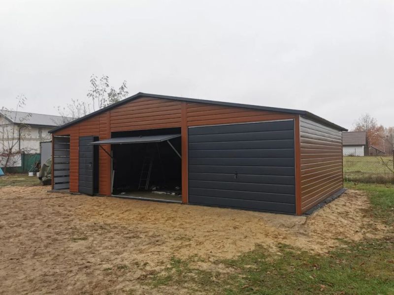 Garaż blaszany 10×6 złoty dąb - zdjęcie 1