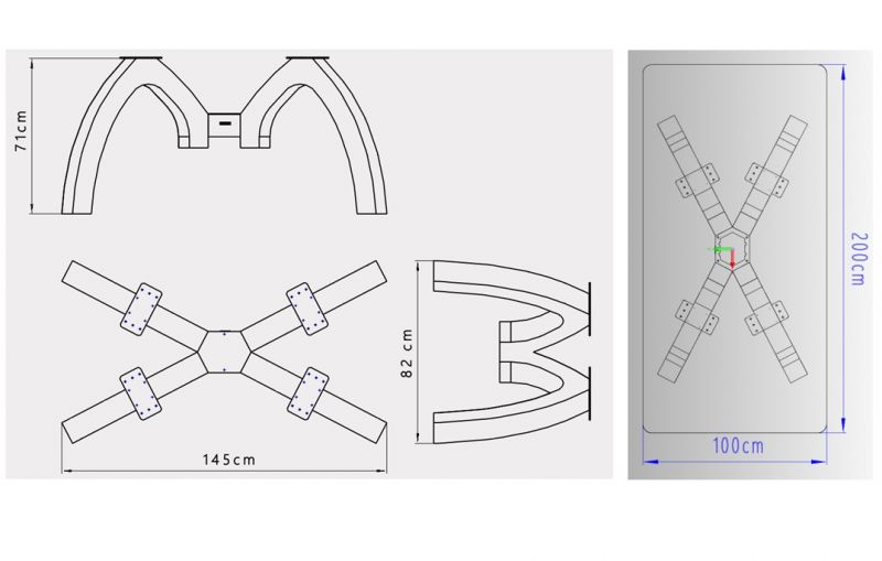 Noga do stołu 3D biurka ławy stolika stołu nogi biuro pająk meble - zdjęcie 2