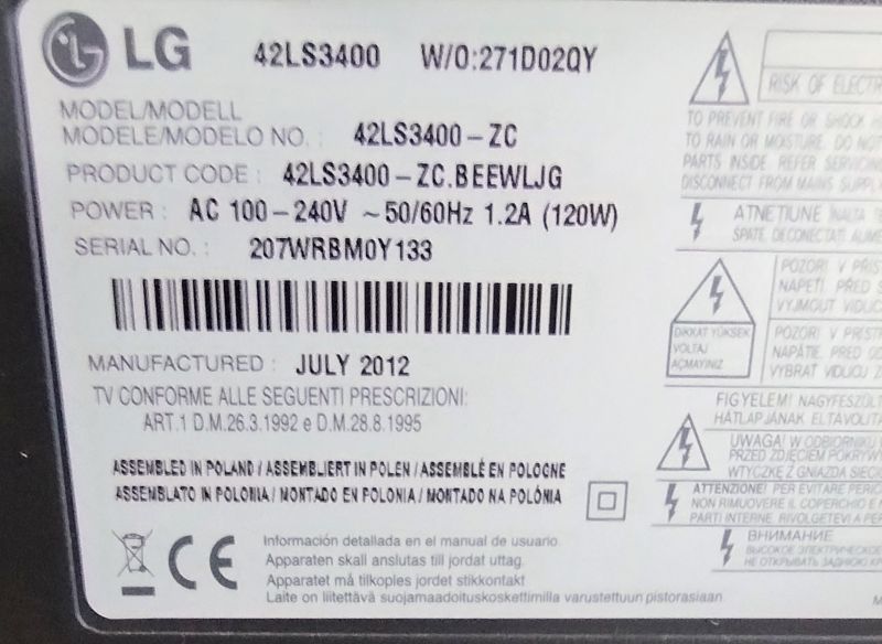 Sprzedam bardzo mało używany TV LG42LS Full HD - zdjęcie 3