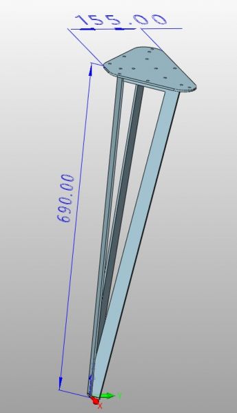 Nogi do stołu stolika jadalnego gięte super sztywne noga - zdjęcie 9