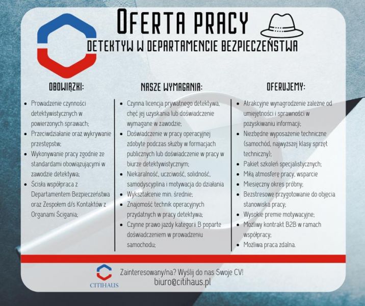 Detektyw w departamencie bezpieczeństwa - zdjęcie 1