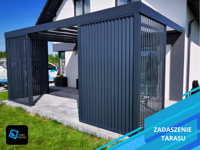 Zadaszenie tarasu, pergola aluminiowa na wymiar - Euro Fences - zdjęcie 8
