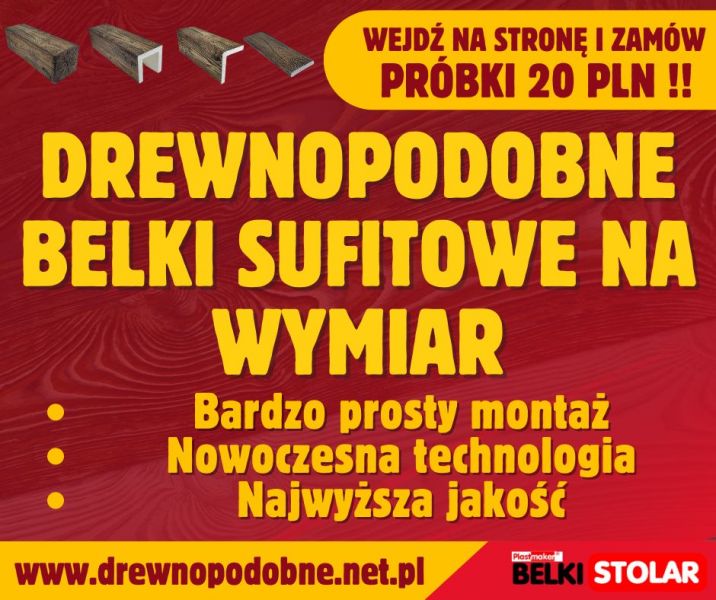 Drewnopodobne belki sufitowe na wymiar   / ZAMÓW PRÓBKI - zdjęcie 3