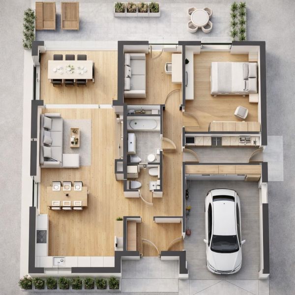 Pustynia – Dębica , Dom parterowy z garażem - zdjęcie 8