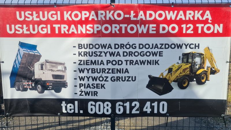 Piasek ziemia żwir kliniec koparka ładowarka transport wywrotka - zdjęcie 1