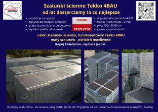 Szalunki ścienne Tekko lekkie 73 m2 Przemyśl Medyka Rzeszów