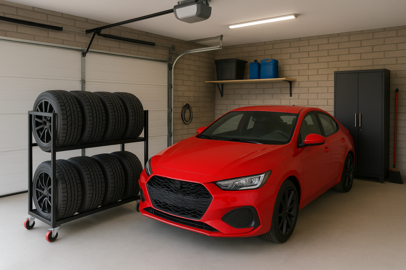 Stojak stelaż na koła opony garażowy regał półka - zdjęcie 4