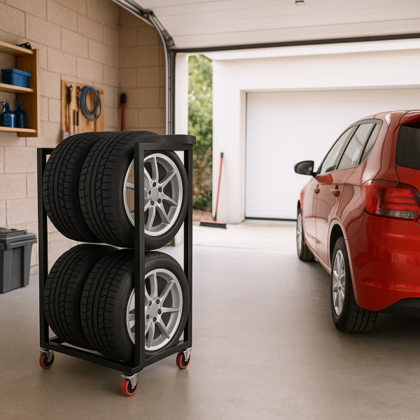 Stojak stelaż na koła opony garażowy regał półka - zdjęcie 7