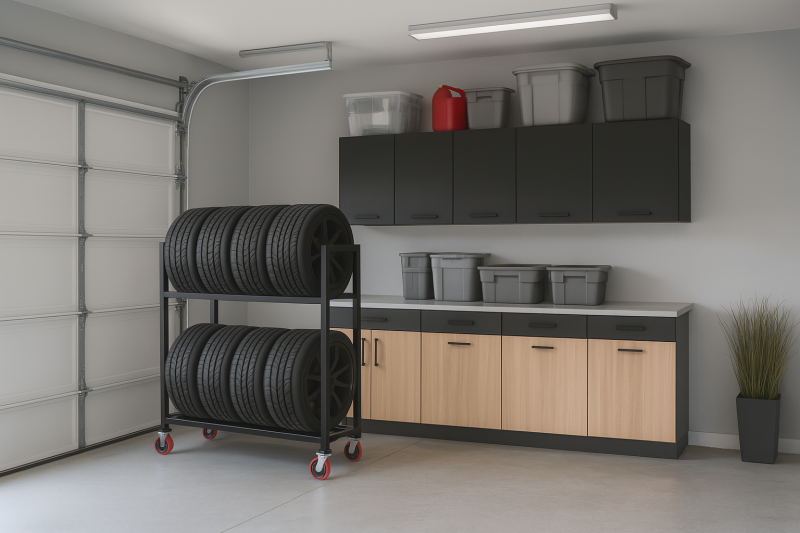 Stojak stelaż na koła opony garażowy regał półka - zdjęcie 2