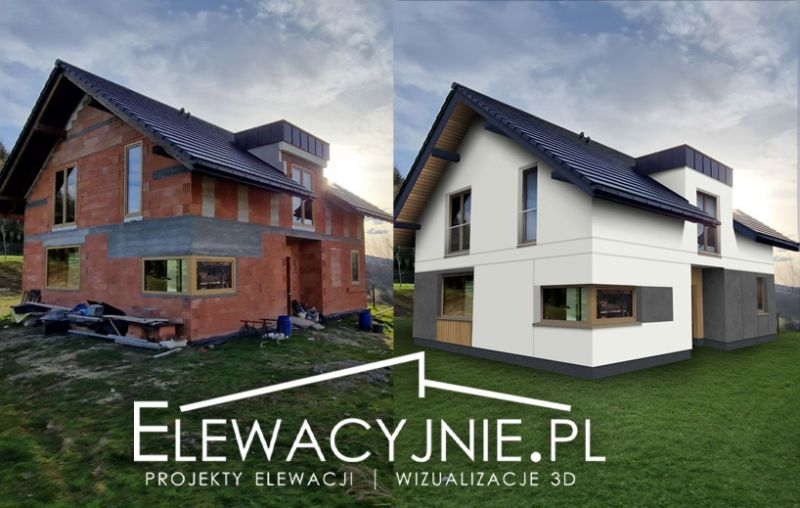 Wizualizacja elewacji szyty na miarę - zdjęcie 1