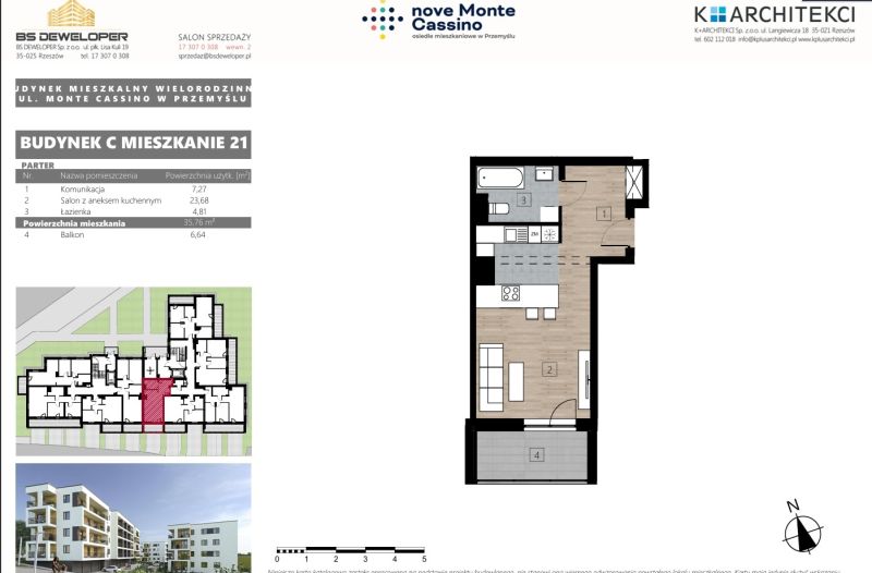 Kawalerka z balkonem – 35,76 m²| Nove Monte Cassino - zdjęcie 2