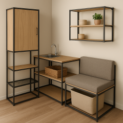 Meble dom modułowy domki holenderskie stelaż na wymiar zabudowa projek