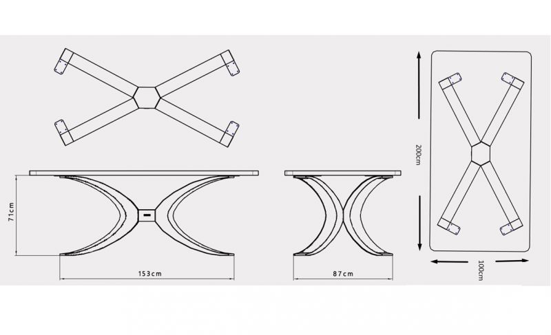 Noga do stołu 3D ławy stolika stołu biurka nogi blat biuro pająk meble - zdjęcie 2