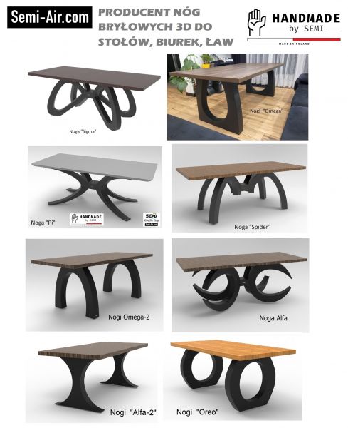 Noga do stołu 3D ławy stolika stołu biurka nogi blat biuro pająk meble - zdjęcie 8