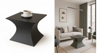 Stolik kawowy bryłowy 3D nowoczesny metal