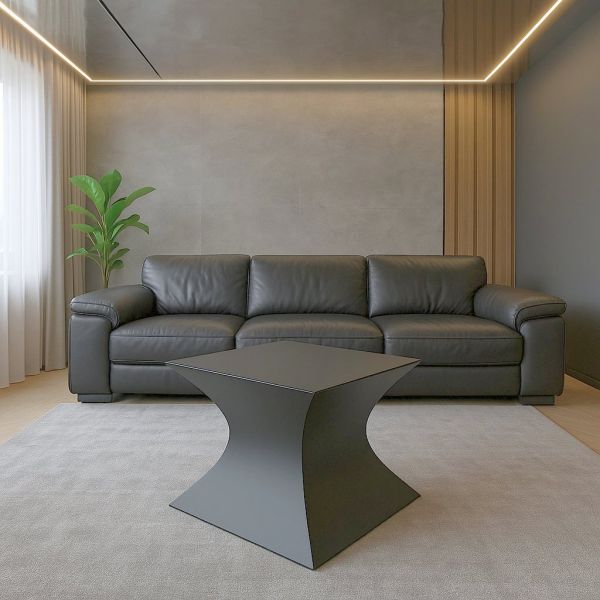 Stolik kawowy bryłowy 3D nowoczesny metal - zdjęcie 5