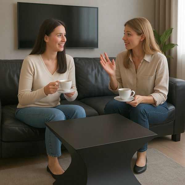 Stolik kawowy bryłowy 3D nowoczesny metal - zdjęcie 4