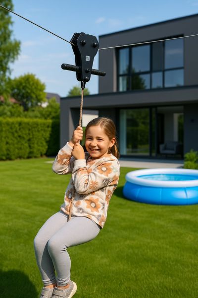 Uchwyt tyrolki bloczek podwójny - tyrolka ogrodowa - zdjęcie 5