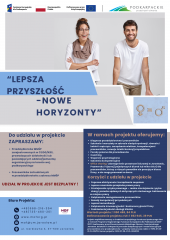 Zaproszenie do udziału w projekcie "Lepsza przyszłość- nowe horyzonty"