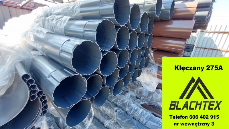 Rynny METAL od ręki brąz i grafit fi125/90 Blachtex Klęczany - zdjęcie 2