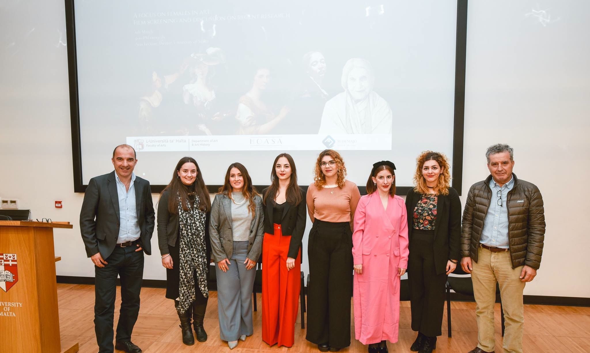 Left to right: Prof. Keith Sciberras, Ms Abigail Pace, Dr Charlene Vella, Ms Naomi Bajada Young, Ms Katrina Xuereb, Ms Maria Theuma, Ms Nadette Xuereb, Prof. Dominic Fenech