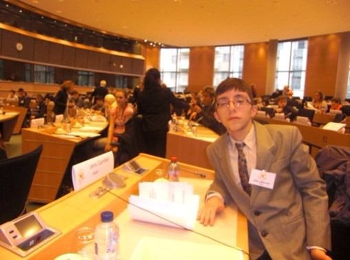 Jens Camilleri as a delegate in the Youth Parliament session in Brussels on Inclusion in Education