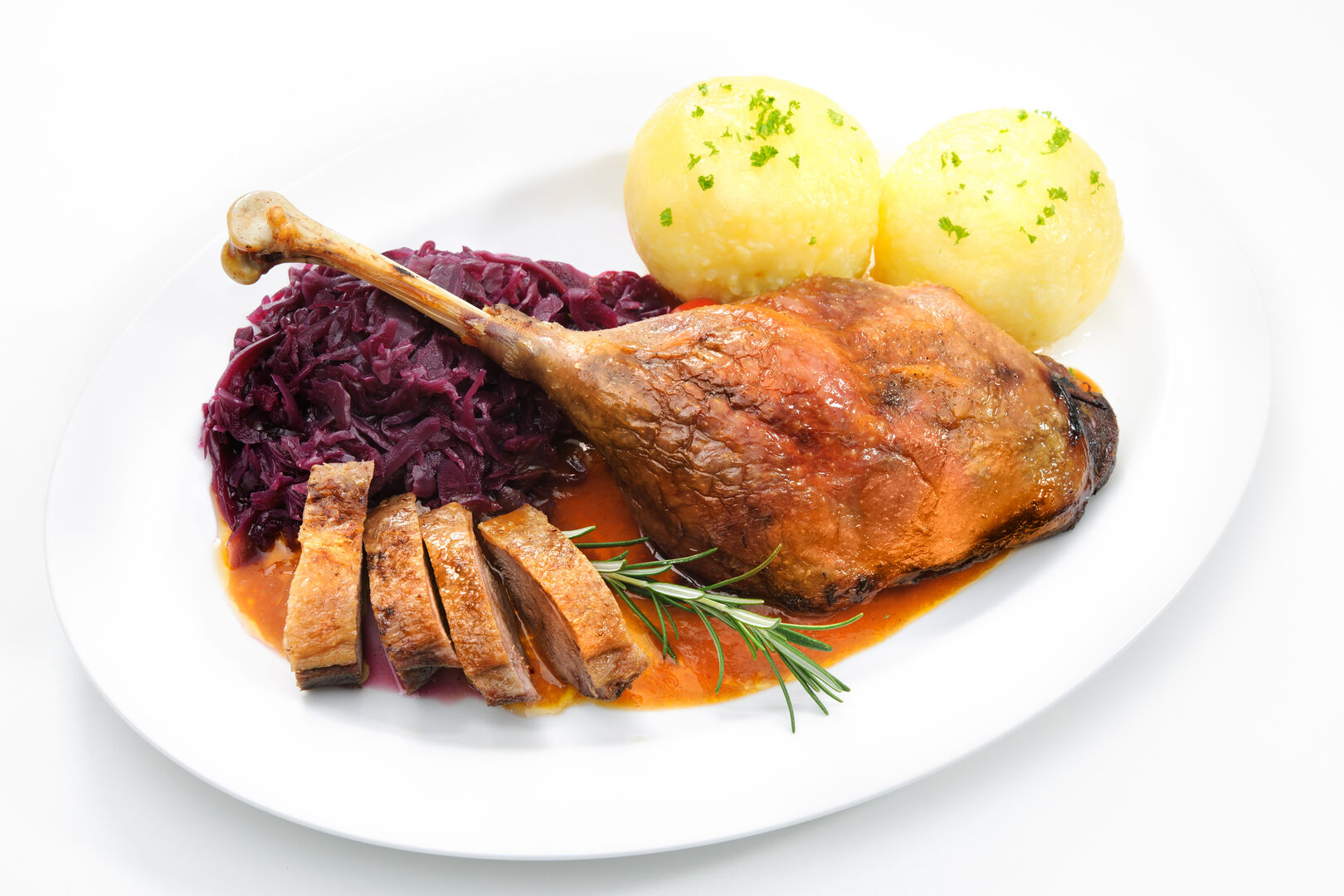 Gansl mit Rotkraut