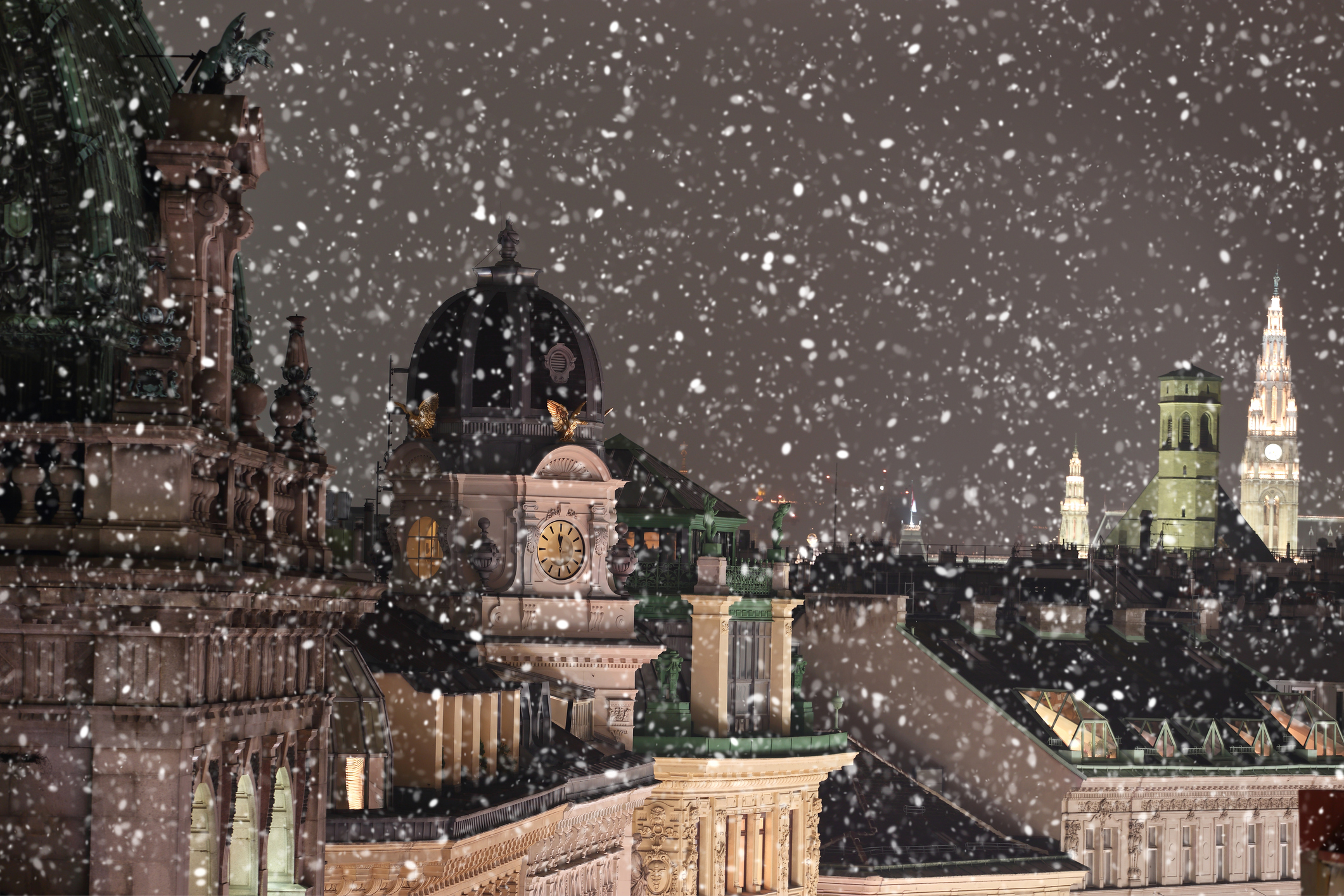 Schneeflocken über Wien