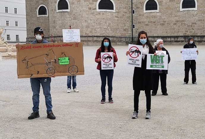 Protest gegen Fiaker in Salzburg | Credit: VGT