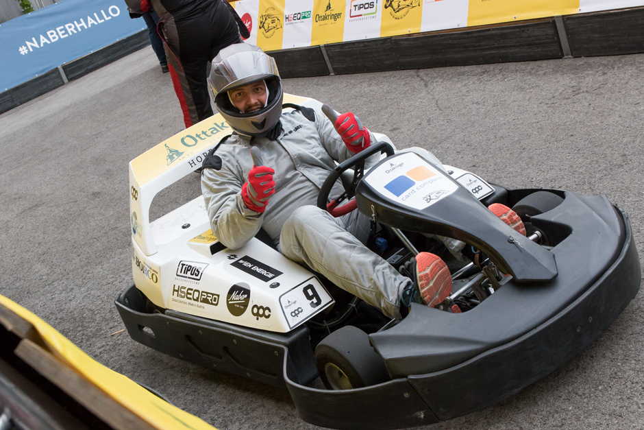 Fahrer im E-Kart