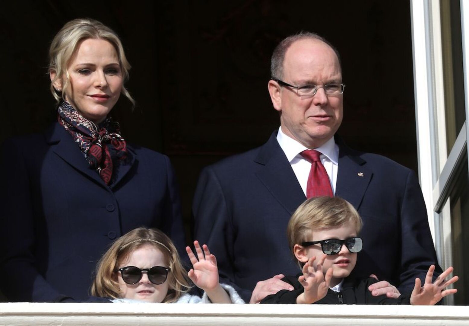 Charlene und Albert von Monaco mit den Zwillingen