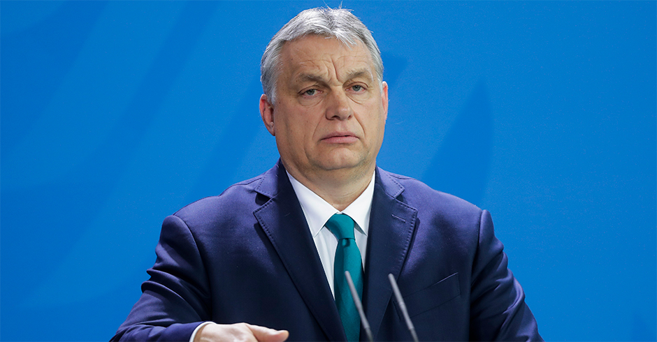 Viktor Orban bei einer Presskonferenz in Berlin